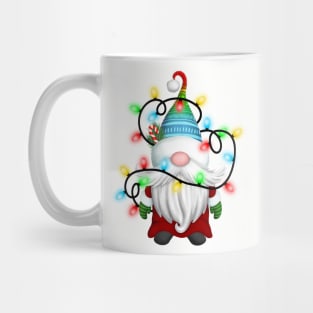 Gnome Wrapped in Christmas Lights Mug